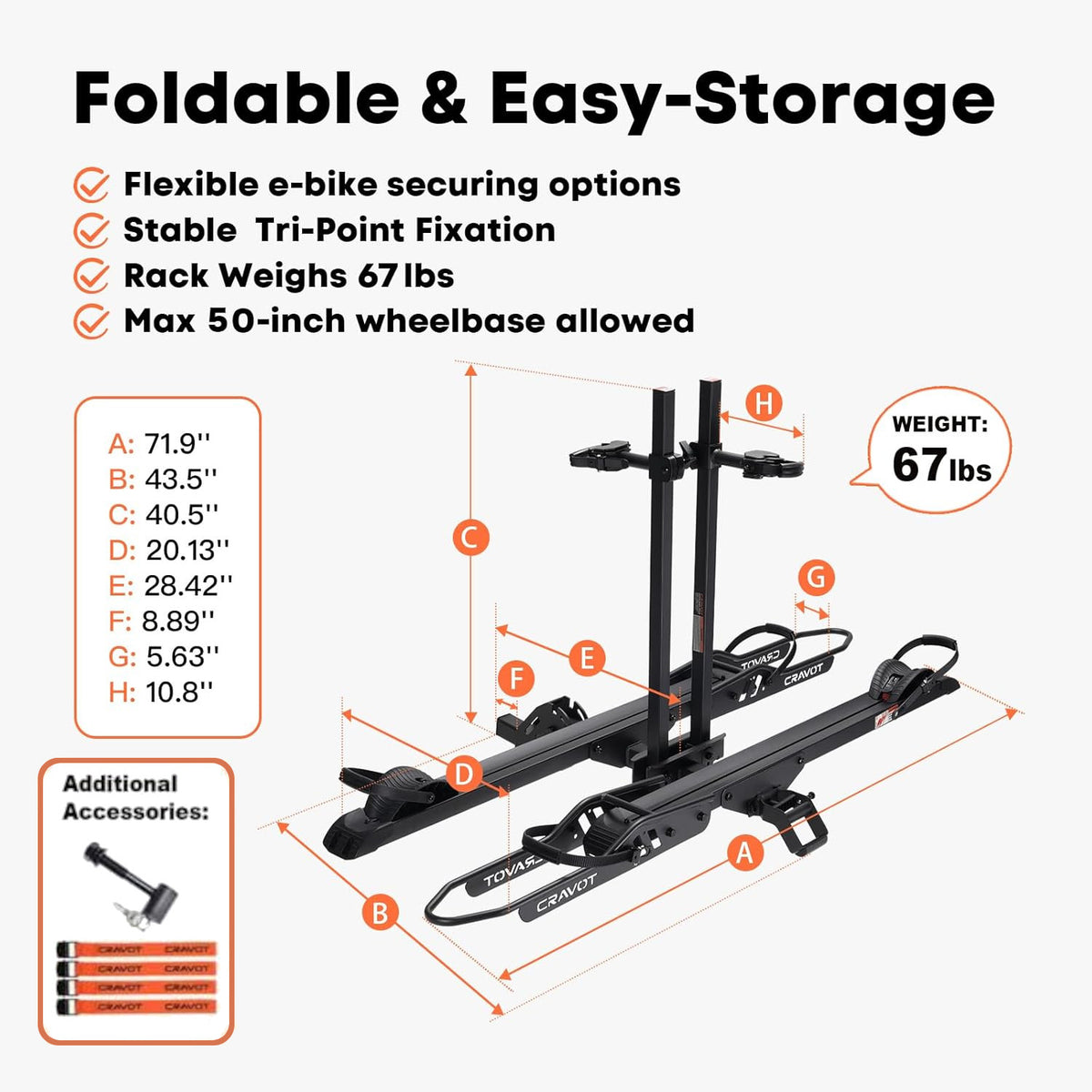 Cravot CyberRack E2 Plus Hitch Bike Rack