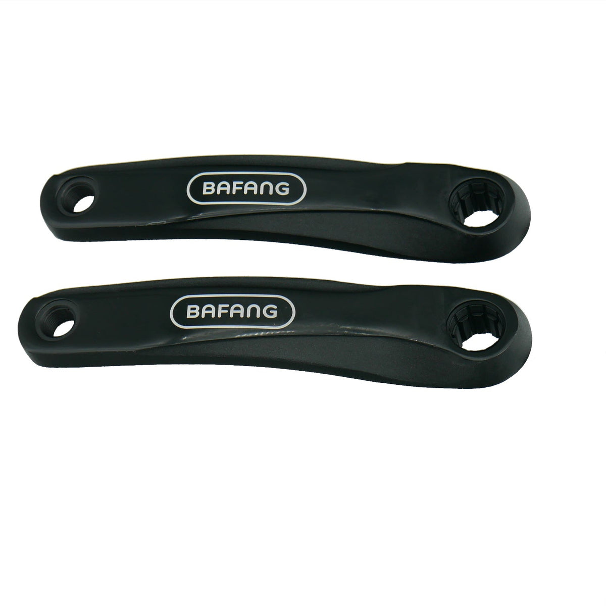 A set of black Bafang Ultra ISIS crank arms for eBikes