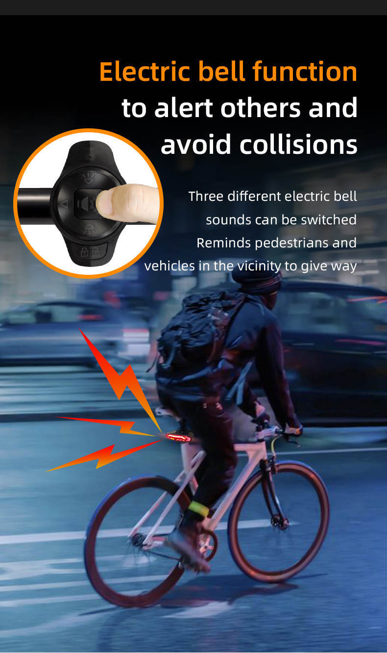 Wireless Tail Light with Brake Light, Turn Signal & Anti Theft Alarm