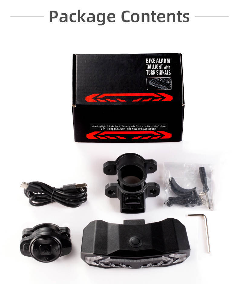 Wireless Tail Light with Brake Light, Turn Signal & Anti Theft Alarm