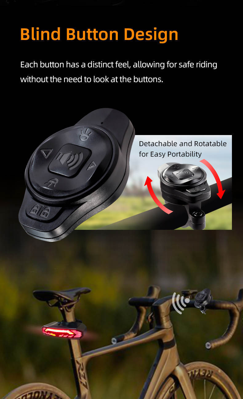 Wireless Tail Light with Brake Light, Turn Signal & Anti Theft Alarm