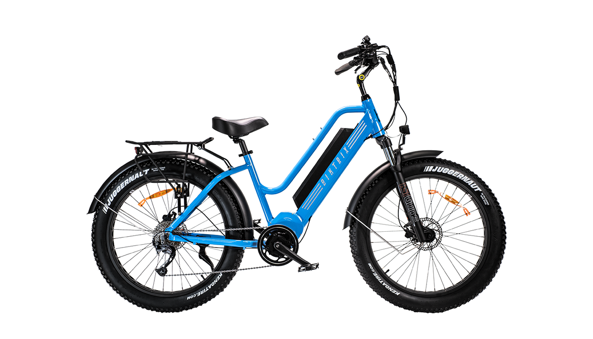 bright blue electric bike